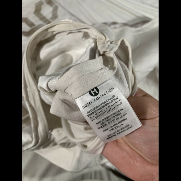 NEW Hotel‎ Collection Fresco Metallic Full/Queen Duvet Cover in Gold #D36 - Picture 5 of 11